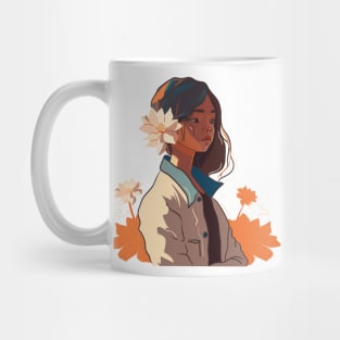 Girl with a flower in her hair Mug